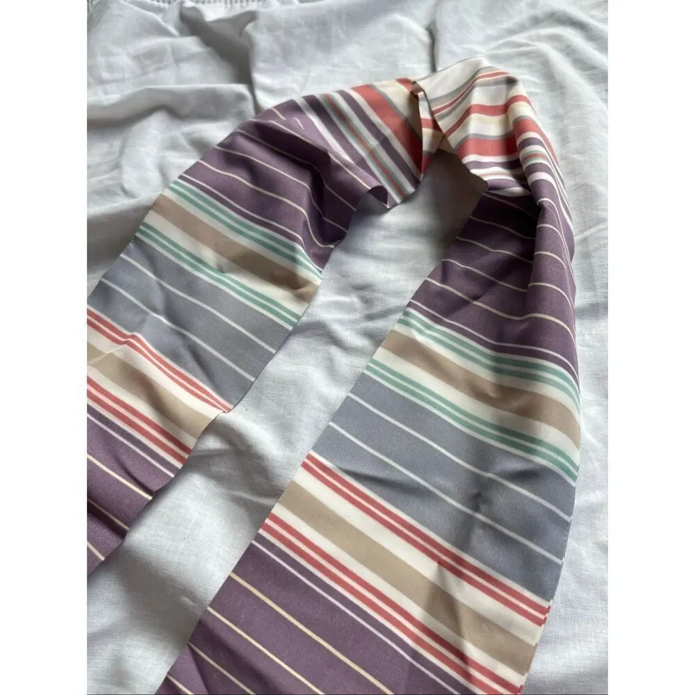 VTG 80s Coastal Resort Stripe Scarf Palm Beach Grandmillennial